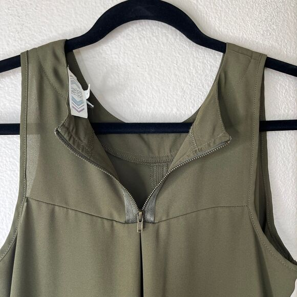 Pink Rose Sleeveless Women’s Blouse Tank Top Army Green Size Small #505 - Picture 6 of 12